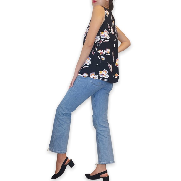 Nordstrom Halogen Floral Print Crewneck Sleeveless Blouse Size S - Picture 6 of 16